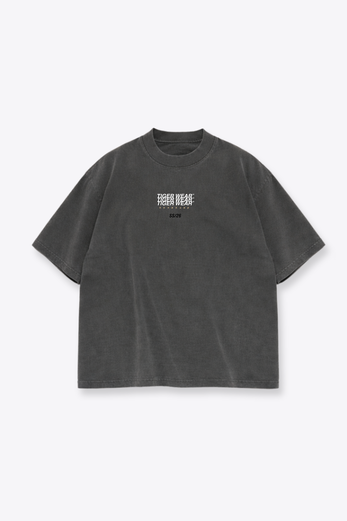 Shadow Work Oversized Tee – SS/26 Heavyweight Charcoal | Tiger