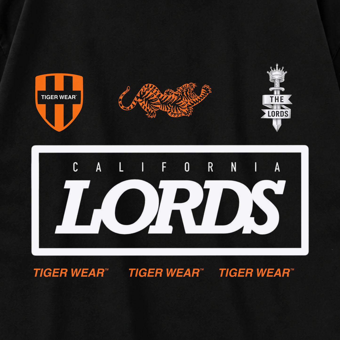 Lords x Tigerwear California Tee, chest print detail