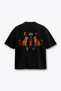 Black oversized Tiger Wear paintball tee mockup, tiger back graphic
